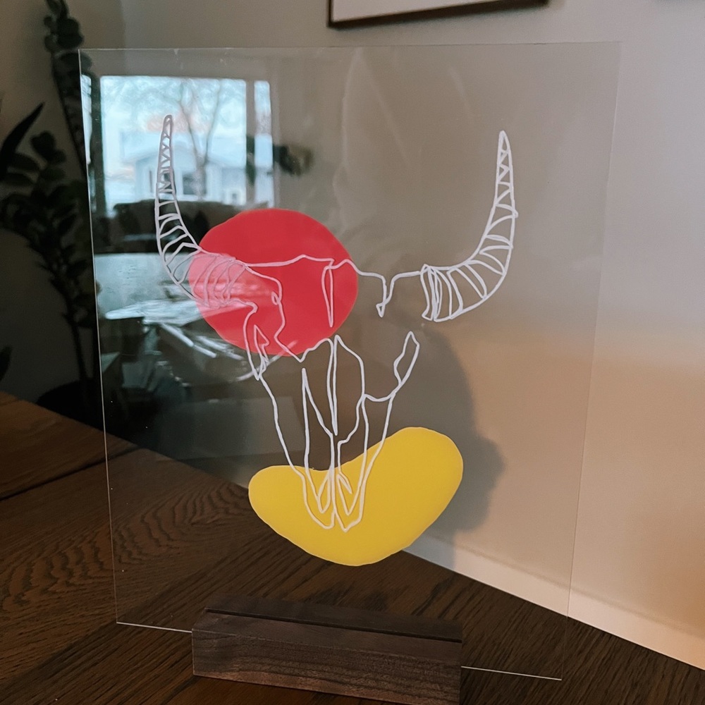 Hand painted on Acrylic Line Art